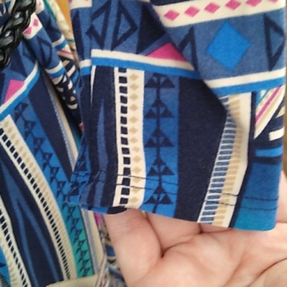 NEW PinkBlush Maternity Navy Tribal Belted Dress - Picture 10 of 15
